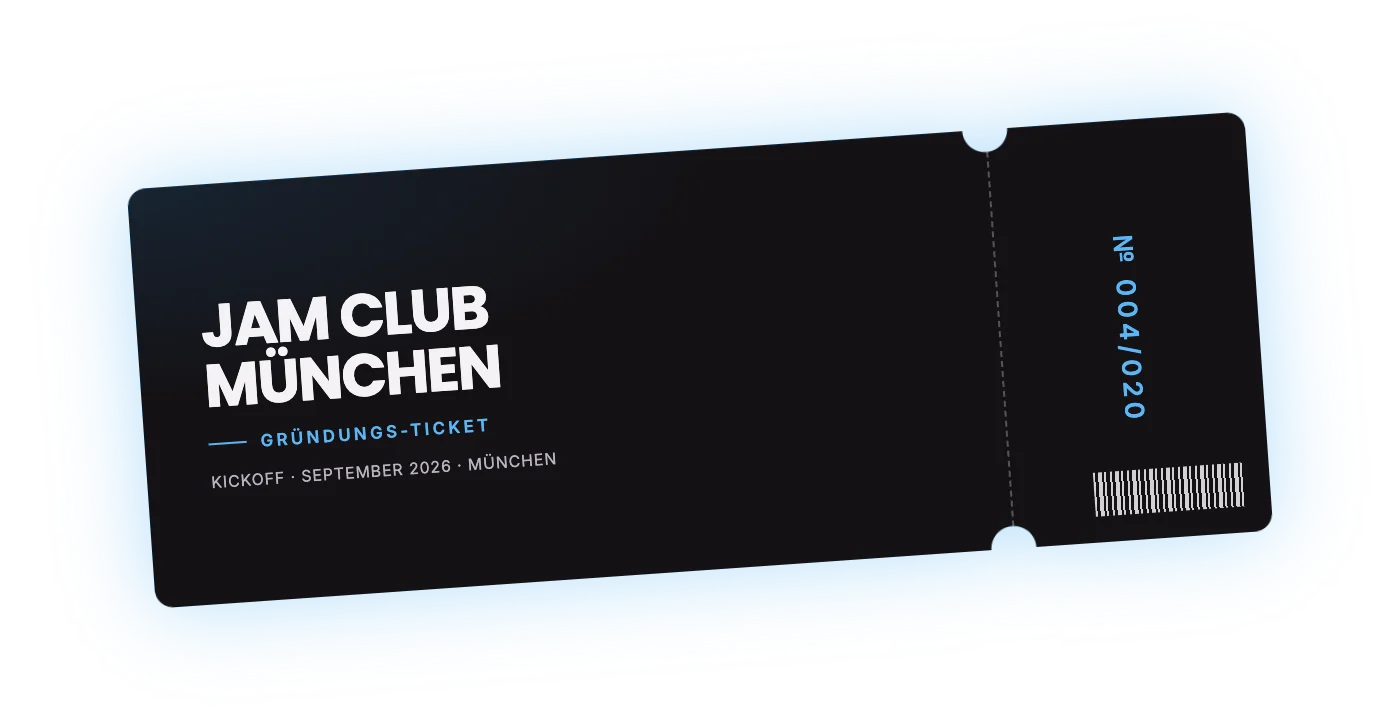 Gründungs-Ticket Jam Club München — № 004/020, Kickoff September 2026